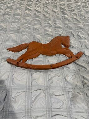 Brown Wooden Rocking Horse Wall Decor 17 inches x 8.8 inches hand carved